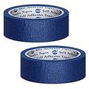 VCR Blue Masking Tape - 20 Meters in Length 24mm / 1" Width - 2 Rolls Per Pack - Easy Tear Tape, Best for Carpenter, Labelling, Painting and leaves no residue after a peel.