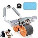 MIAODAM Automatic Rebound Abdominal Wheel, Ab Roller with Elbow Support and Timmer, Plank Ab Roller Wheel for Core Trainer with Knee Mat, Perfect Core Exercise Equipment for Home Workouts