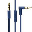 Replacement Audio Cable Cord Wire with in-line Microphone and Control for Beats by Dr Dre Headphones Solo/Studio/Pro/Detox/Wireless/Mixr/Executive/Pill (Blue)