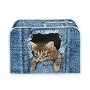 Dreaweet Cute Cat Print 2 Slice Toaster Cover, Small Appliance Toaster Dust Cover for Kitchen, Machine Washable Bread Maker Mini Oven Protector for Women Men