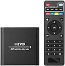 4K Media Player, MYPIN Digital MP4 Player for 14TB HDD/USB Drive/TF Card/H.265 MP4 PPT MKV AVI with Remote Control,Support HDMI/AV/Optical Out & USB Mouse/Keyboard-HDMI up to 7.1 Surround Sound(Black)