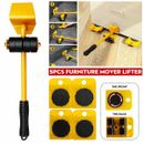 New 5Pcs Portable Furniture Transport Hand Tool 200KG Lifter Heavy Mover Rollers