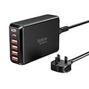 USB C Charger Plug, 65W Desktop Charger Station Multiport Fast Charging Hub 6 Port 20W USB C+USB A Wall Power Adapter Charge Block Compatible with iPhone 14 13 Pro Max, iPad, Samsung Galaxy S20/S21