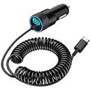 [Apple MFi Certified] iPhone 15 Car Charger Fast Charging, Braveridge 75W USB-C PD&QC3.0 Power Cigarette Lighter USB Car Charger+6FT Type-C Coiled Cable for iPhone 15 Plus/15 Pro/15 Pro Max, iPad Pro