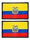 FWIW 2 Pack Ecuador Flag Patch Ecuadorians Flags Military Tactical National Emblem Patches - Clothes Hats Jackets Backpacks Decorations