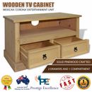 Wooden TV Cabinet Home Entertainment Unit Stand Furniture Solid Pinewood Storage