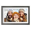 Frameo 15.6 Inch 32GB Large WiFi Digital Picture Frame 1920 * 1080 IPS FHD Touch Screen Electronic Smart Digital Photo Frame Wall Mountable Auto-Rotate iOS and Android Easy Setup to Photos or Video