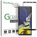 amFilm Glass Screen Protector for Samsung Galaxy Note 9, Full Screen Coverage Screen Protector, 3D Curved Tempered Glass, Dot Matrix with Easy Installation Tray (Black), 1 Pack