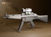 Maßstab 1/16: H&K MP5A2 mit optionalem Visier (ID 9,37)