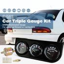 Triple Gauge Set Universal Car 2'' Oil Pressure Voltage Meter Water Temperature