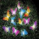 Beroia Butterfly String Lights Battery Powered Indoor Bedroom Outdoor Waterproof for Outside Plug in Color Changing 12 LED Rope Lights Hanging Fairy Lights Christmas Light Party Patio Wedding