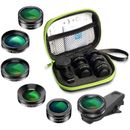 Apexel 6 in 1 Mobile Phone Camera Lens Kit Clip Macro Wide Fisheye For iPhone
