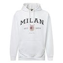 AC Milan, Felpa College Collection, Prodotto Ufficiale, Adulto, Bianco, Taglia S