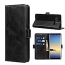 Cavor for Samsung Galaxy Note 8 Case, Galaxy Note8 Case Cowhide Pattern PU Leather Cases Flip Magnetic Kickstand Book Wallet Cover Phone Case with Card Slots(6.3") -Black