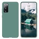 GUAGUA Case for Samsung Galaxy S20 FE 5G Liquid Silicone Soft Gel Rubber Slim Thin Microfiber Lining Cushion Texture Cover Protective Phone Cases for Samsung S20 FE 4G/5G, Pine Green
