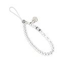 Pearl Phone Charm Strap Beaded Lanyard Cell Phone Chain String Wristlet Anti-Lost White Dangling Flower Phone Wrist Bracelet Rhinestones Charms Aesthetic Cell Phone Accessories