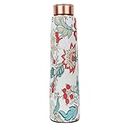 NestivaHome Handcrafted Copper Water Bottles 100% Pure Copper with LeakProof Lid for Healthy Living, Wellness, Fitness, and Yoga BPA Free, NonToxic, Flower Ayurvedic Desige