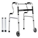 JumboTIGER 3-in-1 Stand-Assist Folding Walker with 5" Wheels, Heavy Duty Walking Mobility Aid Supports up to 440lbs, Can be Used as Toilet Safety Rail, Narrow Drive Walkers for Seniors Elderly Adult