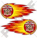 ONTARIO Province CANADA Flaming Fireball Fire Canadian 5" (125mm) Vinyl Bumper Stickers, Decals x 2
