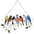 1 Piece Bird Decoration, Home Decoration Hanging On Window, Gift Pendant Jewelry, Garden Gift, Garden Decoration, Garden Light Catcher, Seven Little Birds Pendant, Acrylic Jewelry