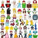 48pcs Mini Super M Brothers Action Figures Kids Toys Cupcake Toppers Collection Playset