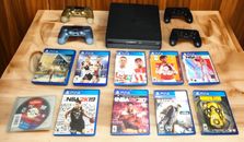 Sony PlayStation 4 Slim 1TB Console, 10 Games, 4 Controllers & Astro A50 Base