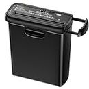 Bonsaii 6-Sheet Strip-Cut Paper Shredder, Small Paper Shredder for Home Use, Can be Used Without Bin, Extendable Arm Design with Overheat Protection, 9 Liter Bin, S123-A