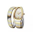 Générique MISSFOX Women's Watches Snake Shape Luxury Wrist Watch for Women Steel Unique Gold Quartz Ladies Watch Clock Relogio Feminino