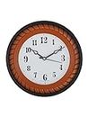 CHRONIKLE Decorative Round Plastic Case Analog Wall Clock for Living Room Home Decorations Office Gifts (Size: 20 x 4 x 20 CM | Color: Orange | Weight: 180 Gram)