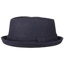 Lipodo Diamond Crown Women's/Men's Pork Pie Felt hat - Fashionable Winter hat - Wool hat Fall/Winter - Pork Pie hat with Lining - Fedora Navy M (7-7 1/8)