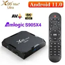 X96 MAX Plus Ultra Android 11 TV BOX Google Voice Assistant Amlogic S905X4 5G Dual Wifi BT 4K Media