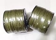 OMX, 2 Rolls (Total 200 Mtr, 100 Mtr in 1 Roll) Waxed Cotton Cord Macrame Bracelet Necklace Jewelry Making Waxed Beading Thread String (0.5 MM Thick, Olive Green)