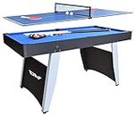 ALPIKA 5FT 2 in 1 Combo Game Table Set Billiard Pool Table Snooker Table and Table Tennis Table With All Accessories,Blue