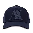 Armani Exchange Men's 3D Rubber AX Tonal Logo Hat, Navy, UNI