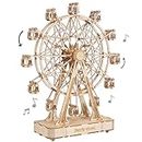 Rolife 3D Wooden Puzzle Ferris Wheel Hand Crank Music Box - Machinarium Toys DIY Wood Craft Kit Creative Bithday Gift for Boys/Girls/Adults/Kids (Ferris Wheel)