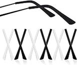 Eyeglass End Tips, 10 paia di calze antiscivolo in silicone, a tubo, per eyewear Soft Replacement Tips Only for Thin Slim Wire Eyeglass Sunglasses Legs Black White …