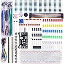 ELEGOO Upgraded Electronics Fun Kit w/ Power Supply Module, Jumper Wire, Precision Potentiometer, 830 tie-Points Breadboard Compatible with Arduino, STM32