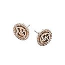 Michael Kors Stainless Steel Stud Earrings With Crystal Accents, Metal, Cubic Zirconia