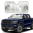 EcoNour Accordion Truck Windshield Sun Shade | Sun Visor for Truck Fits Large SUVs & Pickup Trucks | Blocks UV Rays for Interior Protection | Truck Accessory for Heat | XL (66 x 27 inches)
