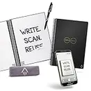 Rocketbook Core Reusable Smart Notebook | Innovative, Eco-Friendly, Digitally Connected Notebook with Cloud Sharing Capabilities | Dotted, 6" x 8.8", 36 Pg, Infinity Black, with Pen, Cloth, and App Included