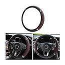 CGEAMDY Bling Soft Leather Steering Wheel Cover, Colorful Rhinestones Auto Elastic Steering Wheel Protector, Sparkly Crystal Diamond for Women Girls, Car Interior Accessories for Most Cars (Black-Red)