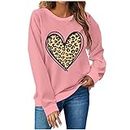 MFNDVD Valentines Outfits for Women Tie Dye Heart Graphic T Shirt Long Sleeve Printed Tops Womens Summer Clothes, Pink - Valentines Day Gifts, XX-Large
