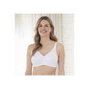Plus Size Women's Bestform 5006233 Floral Trim Wireless Cotton Bra With Lightly-Lined Cups by Bestform in White (Size 40 C)