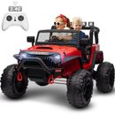 JOYRACER 24v Ride On Truck Car w/ Remote Control & 2 Seater, 4WD Jeep Car Plastic in Red | 31.5 H x 48.5 W x 34.7 D in | Wayfair 666-2WD-Red