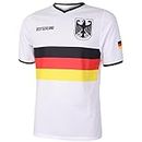 Camiseta de fútbol de Alemania con bandera para niños y adultos, para hombre, camiseta de fútbol, regalos de fútbol, camiseta deportiva, ropa deportiva, Blanco, S