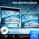 120/100 Inch Projector Screen Motorized 16:9 Home Movie Theatre HD TV 3D Cinema