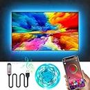 One94Store Plastic Smart Led Strip Light USB WiFi Music Sync Compatible RGB Led Lights for Tv Backlight 50 Inch Tv Color Changing Bluetooth Remote Control Lighting Kit for Gaming Room Decor (3 Meter)