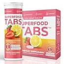 Superfoods Company Superfood Tabs - Detox Cleanse Drink - Supplement for Women & Men - Support Healthy Weight, Digestive Health, Cravings & Bloating Relief - Strawberry Lemonade Flavor [30 Tablets]