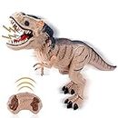 deAO RC Dinosauro Inteligente Multifunzione Robot Radiocontrollato con Movimenti, Suoni e Effetto Fumo Giocattolo Elettronico Multifunzionale (T-Rex)