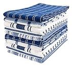 KAF Home Assorted Flat Kitchen Towels | Set of 10 Dish Towels, 100% Cotton - 18 x 28 inches | Ultra Absorbent Soft Kitchen Tea Towels | Perfect for Cooking, Cleaning, and Drying Hands (Navy)
